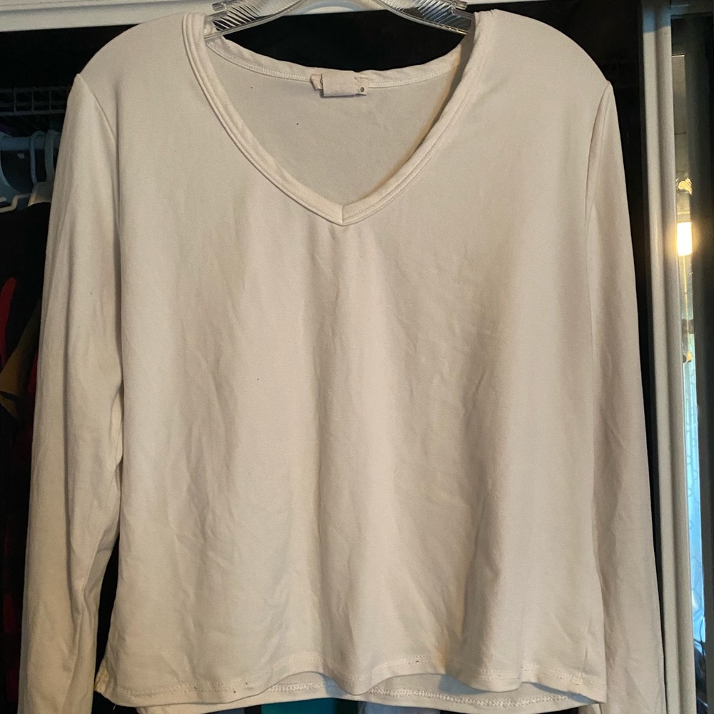 White long sleeve crop top